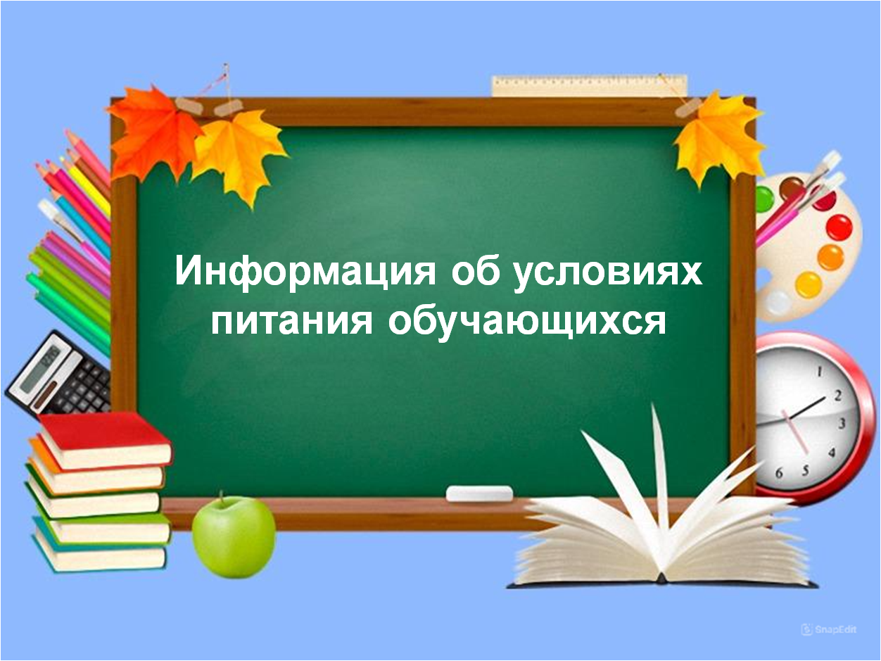 Информация об условиях питания обучающихся.